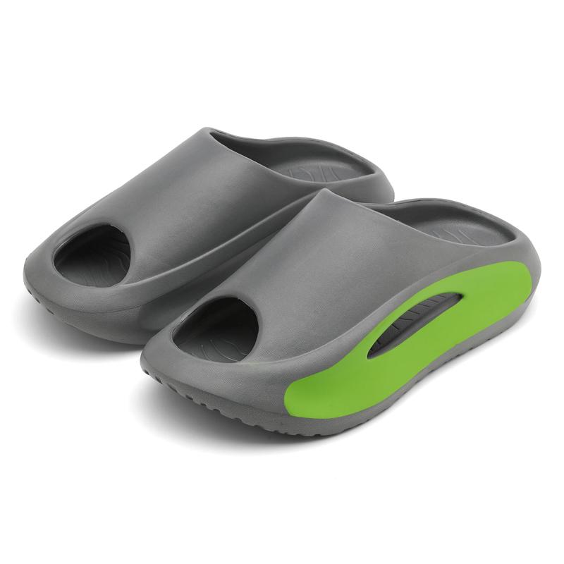 Fashionable Unisex Colour Block Slippers - Ventilated Open Toe with Soothing Massage Grains - Ultra-Comfortable, Non-Slip, Durable EVA Sole for Indoor Adventures - Perfect for Mens & Womens Home Use