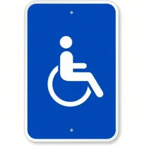 Aluminum Weatherproof Handicap Accessible Symbol Sign 8X12 Inches for Home Business Facility Outdoor Indoor Mounting
