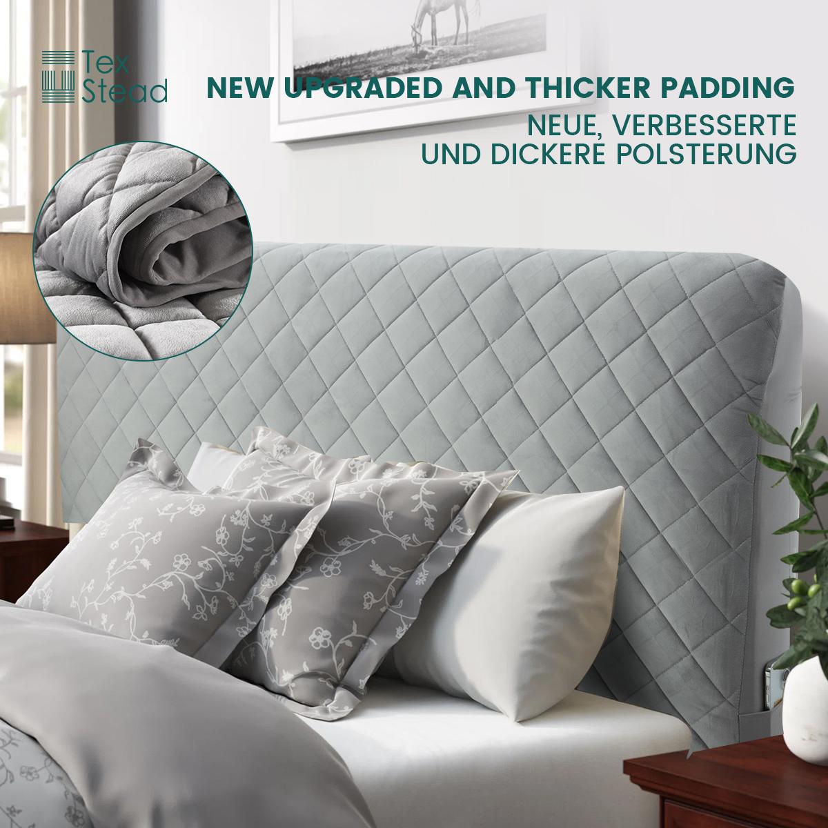 Luxury Velvet Headboard Cover for Queen/King Bed, Stretchable Dustproof Protector, Essential Bed Head Protector for Rental Apartment, Aesthetic Bedroom Decor Slipcover