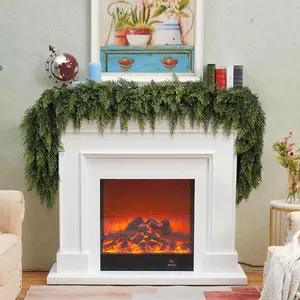 2PCS 6FT Cedar Garland – Realistic Thick Green Christmas Garland for Mantle, Fireplace, Doorway, and Holiday Decor