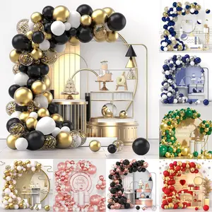 120pcs Metallic and Confetti Latex Balloons Garland Arch Kit Balloon Decorations Kit for Graduation, Birthday, Wedding, Anniversary, Celebrations, Party Decoration Balloon Arch Backdrop Balloon Set
