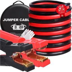 Jumper Cable Clamps 0 Gauge 20 Feet Portable Battery Jumper Starter Automotive Booster Cables Power for Car Jump Starting Using Tool Heavy Duty Automotive Booster Cables for Jump Starting Dead or Weak Batteries