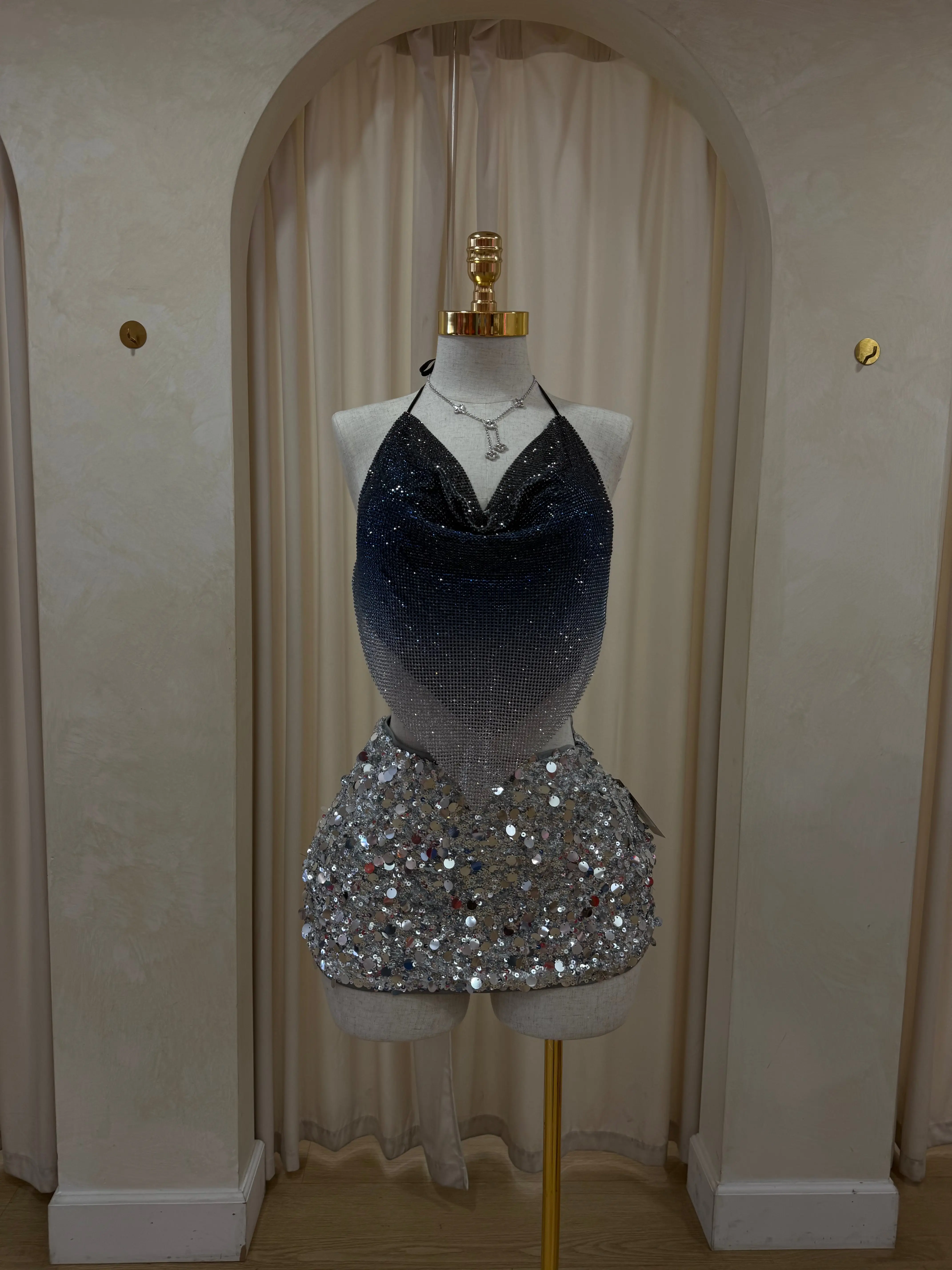Sequin Silver Skirt