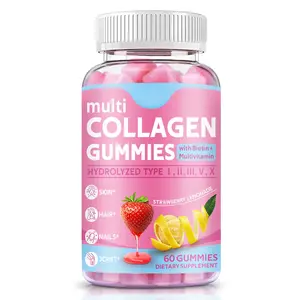 Multi Collagen Peptides Gummies | Types I, II, III, V & X with Biotin, Vitamin C & Hyaluronic Acid | Skin, Hair & Nail Wellness Support