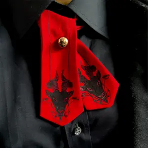 Black Philip Crossover Tie- Cotton Dark Academia Halloween Goth Fashion Goat