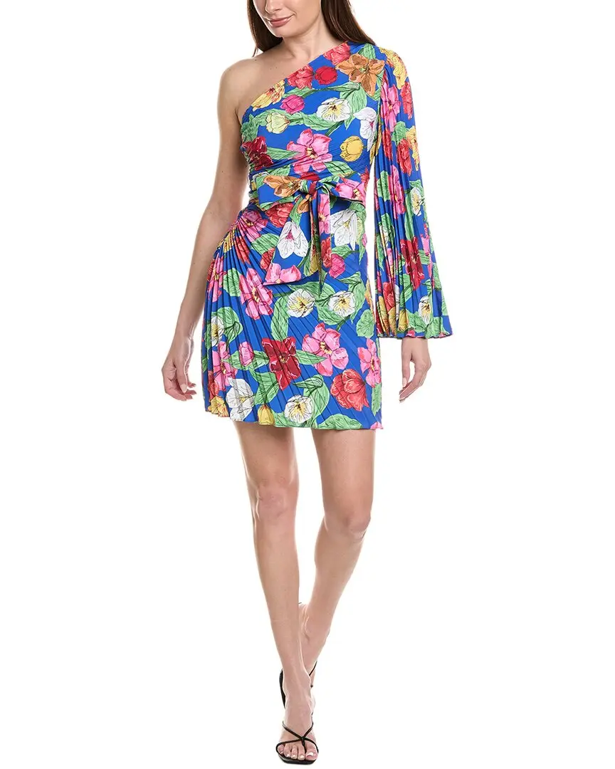 Milly Linden Tulip Rosette Pleated Mini Dress