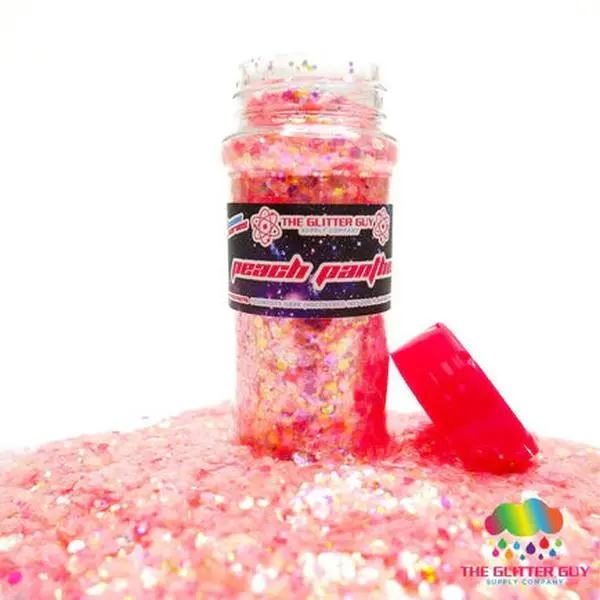 The Glitter Guy Peach Panther High-Quality Chunky Metallic Sparkle Glitter Shaker Bottle, 100ml (67-71g) - DIY Nails Art & Nail Designs Supplies for Beauty & Personal Care, High Quality Glitter, Diy Crafts