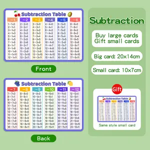 2Pcs Addition and subtraction Flash Card Within 20, 2 sizes (large and small) Addition and subtraction Learning oral arithmetic card Teaching aid card - Mathematics fact chart - Educational mathematics flash card