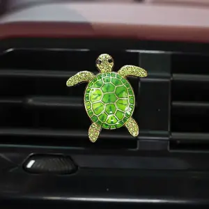 Bling Turtle Car Air Vent Decoration, Rhinestone Enamel Turtle Car Interior Ornament, Car Interior Accessory, Cute Car Charm for Dashboard Vent, Cute Car Accessories for Women, Turtle Gifts for Turtle Lovers