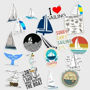Sticker Pack 20 Sailing Adventure Vinyl Sticker, Nautical Ocean Waterproof Decal