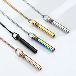 QS2092 New Rainbow Breath Whistle Outdoor Sports Yoga Meditation Necklace Mindfulness Relief Anxiety Regulation Stress Reduction
