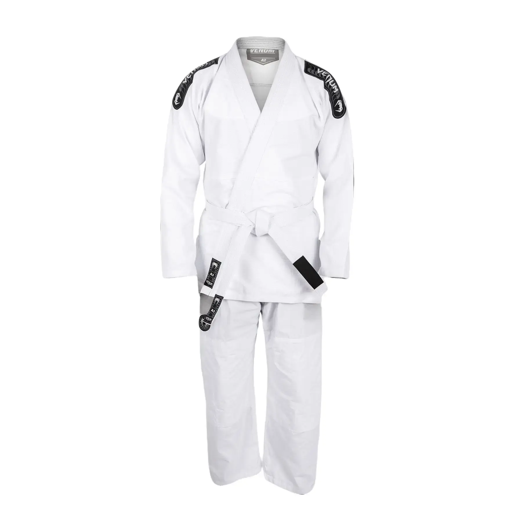 Venum First BJJ GI - White, Professional Sports Clothing with Drawstring Pants and Reinforced Crotch for BJJ Training, Brazilian Jiu-Jitsu, Cotton-Poly, Preshrunk Fabric