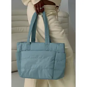 Delicacy Puff Tote Bag Blue