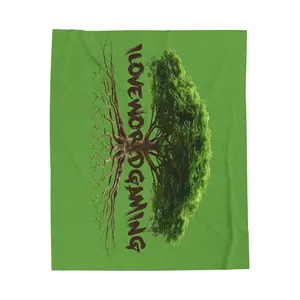ILOVEWORLDGAMING  BROWN TREE OF LIFE Plush Blanket, Cozy Throw Blanket for Gamers, Soft Velveteen Blanket for Kids, Home Decors, Gifts for Gamers