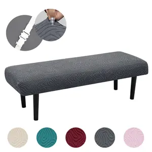 Woven Pattern Long Bench Chair Cover Set, Dustproof Detachable Washable Seat Protector, Ideal for Living Room Bedroom Kitchen Decor, Universal Chair Cover