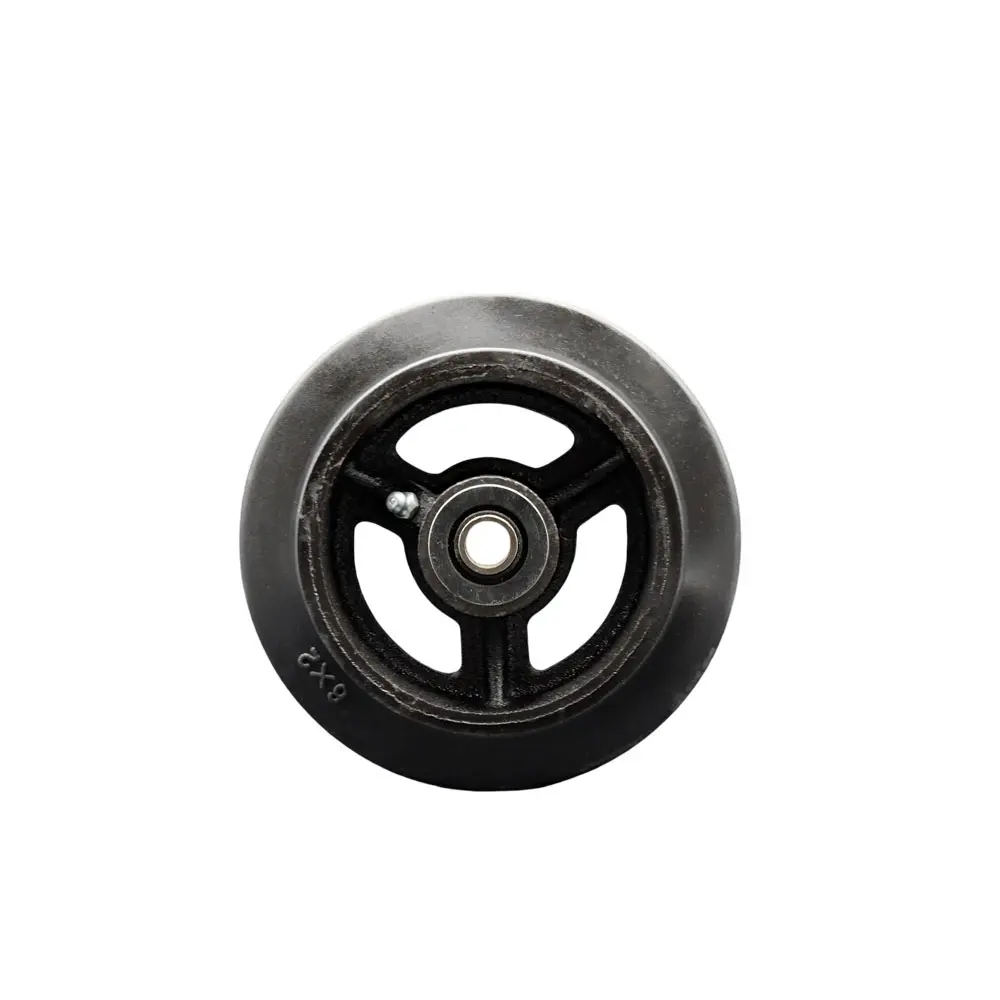 212 MAIN SCC-RSR620 6-Inch Rubber Tread Cast Iron Replacement Wheel Caster - 6x2 in, 0.5 in Bore, Roller Bearing, for Food Service Carts, Industrial Equipment, 550 lbs Heavy Load Capacity Per Wheel, Shop Durable Solution