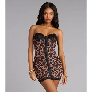 Untamed Glamour Leopard Corset Mini Dress