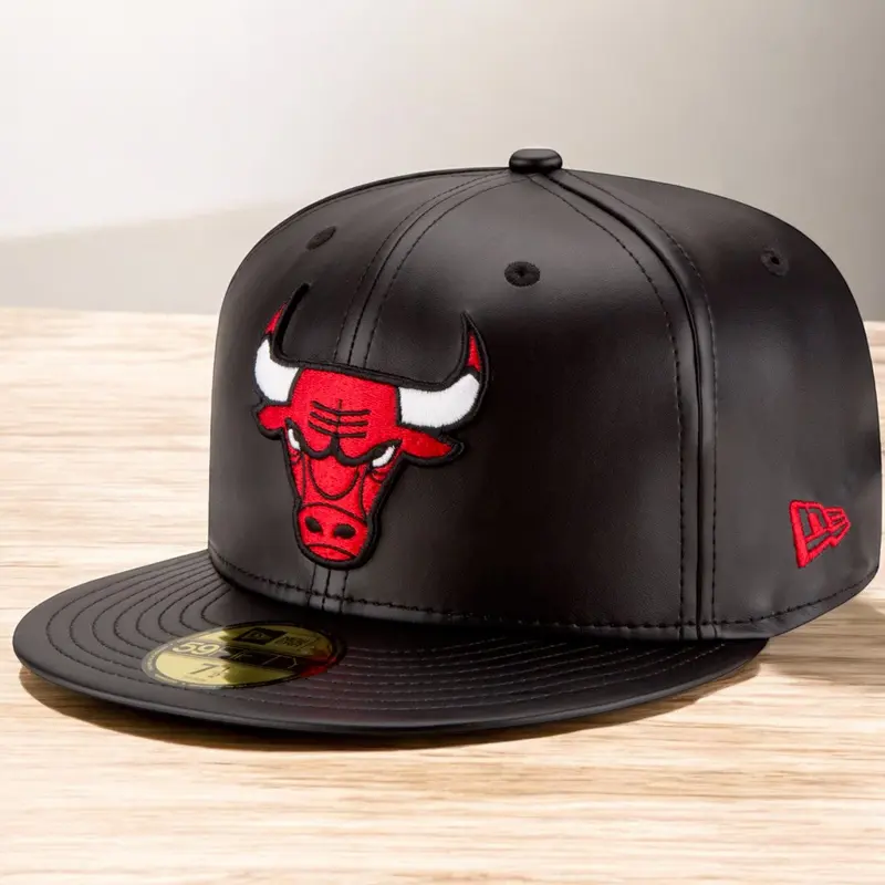 [70344042] Mens New Era NBA 59Fifty Faux Leather Fitted Cap Chicago Bulls