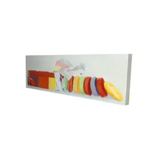 360 stand Contemporary Yellow Burst Series Wall Art - 20x60 in., Circular Shapes, High Def Print, Colorful Pastilles Design, Kitchen Home Decor, Ideal Gift, 2080-2060-GA54, Artistic, Artwork