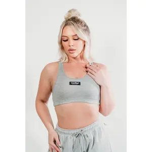 Soft Terry Grey Sports Bra