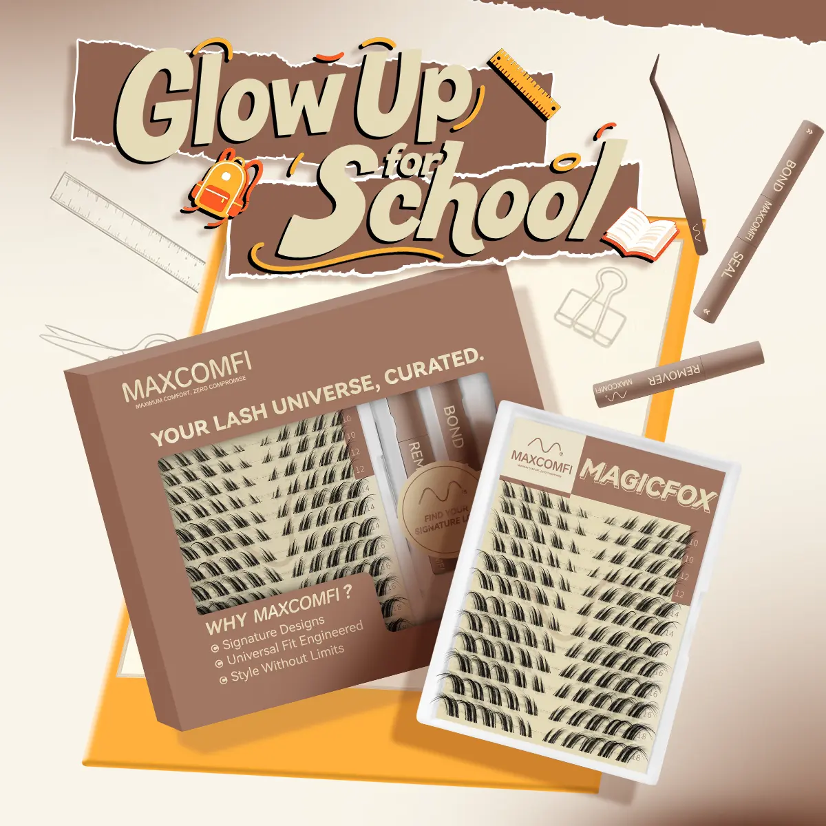 MaxComfi Fox Style Cluster Lashes, Soft Short Segmented False Eye Lashes , MagicFox Vibe-Enhanced Lash Extension Clusters, Bunny Style, Long-Lasting, Waterproof, Super Soft Thin Band, Voluminous Flawless Look, Beginner-Friendly DIY, Summer Vibes