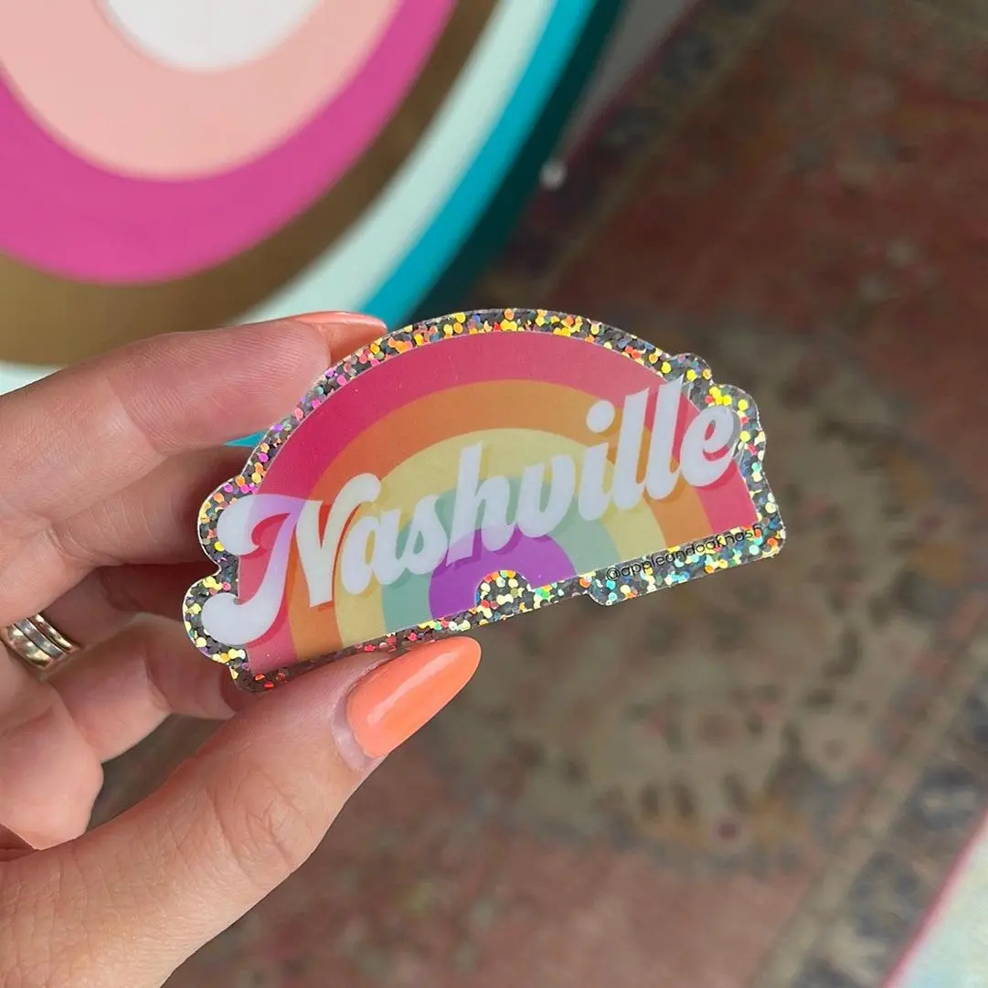 nashville glitter rainbow sticker