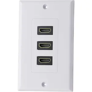 3 Port HDMI 2.0 Decorative Wall Plate HDMI Component Composite Audio Video Wall Outlet Mount Panel, Support 4K 60Hz 1080P Perfect for Projector & Home Theater White(3 HDMI)(3 HDMI)