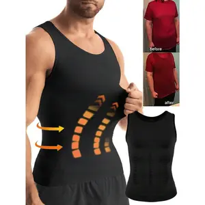 Men's Chest Compression Shirt Shapewear Slimming Body Shaper Gynecomastia Compression Belly Tummy Control Seamless Undershirts Shaping Abdomen Vest Underwear Tank Top casual men