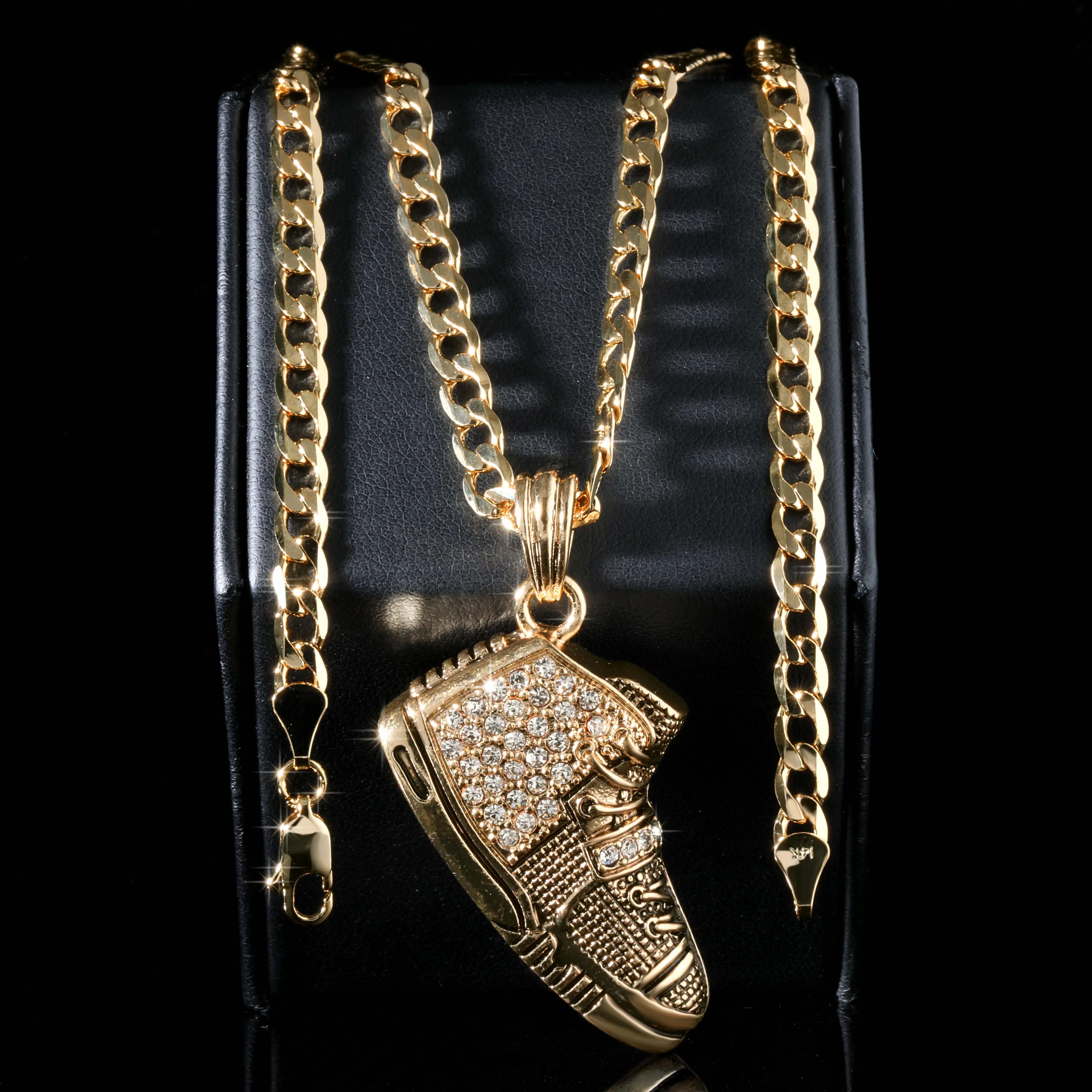 A1r Vintage Iced Basketball Charm Pendant | 14K Cuban Chain Necklace Gold Plated Fashion