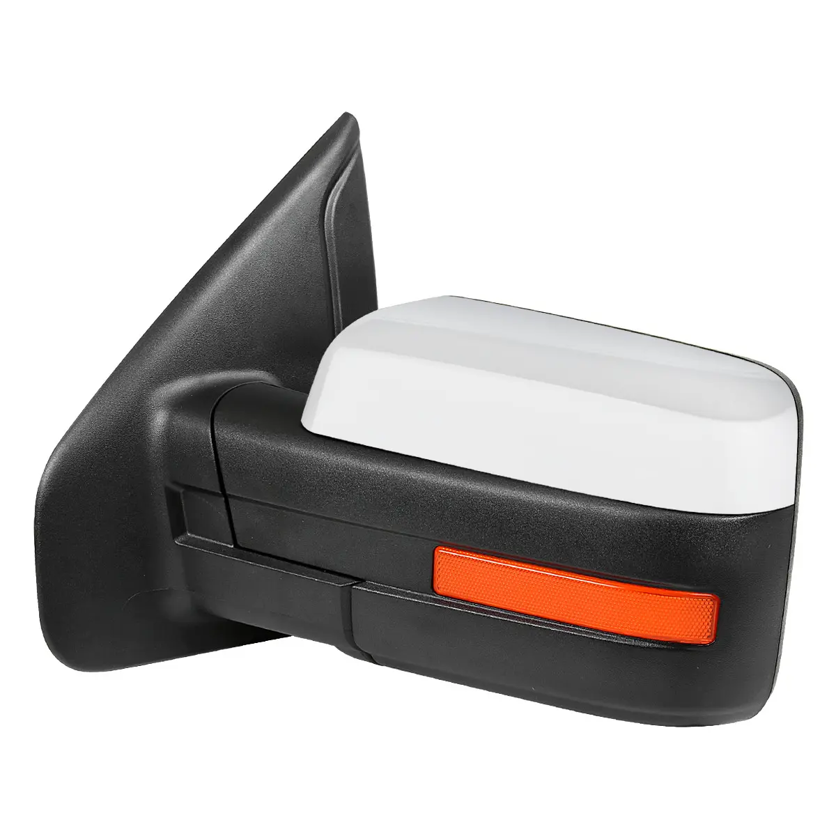 2007-2014 F-150 Chrome Power Adjustable & Heated Side Mirror w/ LED Amber Turn Signal & Puddle Light - Driver Side Only