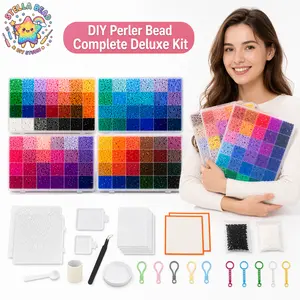 StellaBead Deluxe Beads Kit — 2.6mm Perler Beads set, Pegboards, Tweezers, Ironing Cloth & Color-Sorting Tray | DIY Pixel Art Kit, STEM Craft & TikTok Pixel Trend