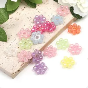 UV Colored Bubble Spacer Beads 20mm Set of 10 Random Mix Color