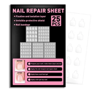 Nail Repair Patches for Damaged Nails - 580 Units Pre-cut Nail Repair for Fixation & Isolation Layer, Recovery Protective Layer for Acrylic Various Sizes, Easy to Use, Invisible & Instant