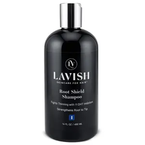 LAVISH Root Shield DHT Blocking Shampoo Sulfate Free Hair Thinning Defense with 11 Herbal Inhibitors 16 Fl Oz