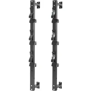 Trimmer Rack, 3 Place Weedeater Rack for, Open and Trailers with Locks, Black
