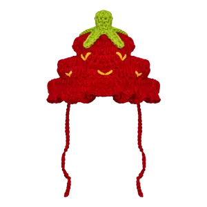 Crochet Hat - Strawberry (small)