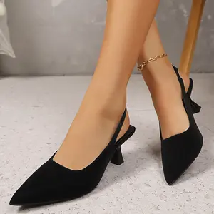 Stylish Women's Pointed Toe Slingback Kitten Heels Comfortable Professional Work Pumps Dress Shoes for Business Casual Party Daily Wear