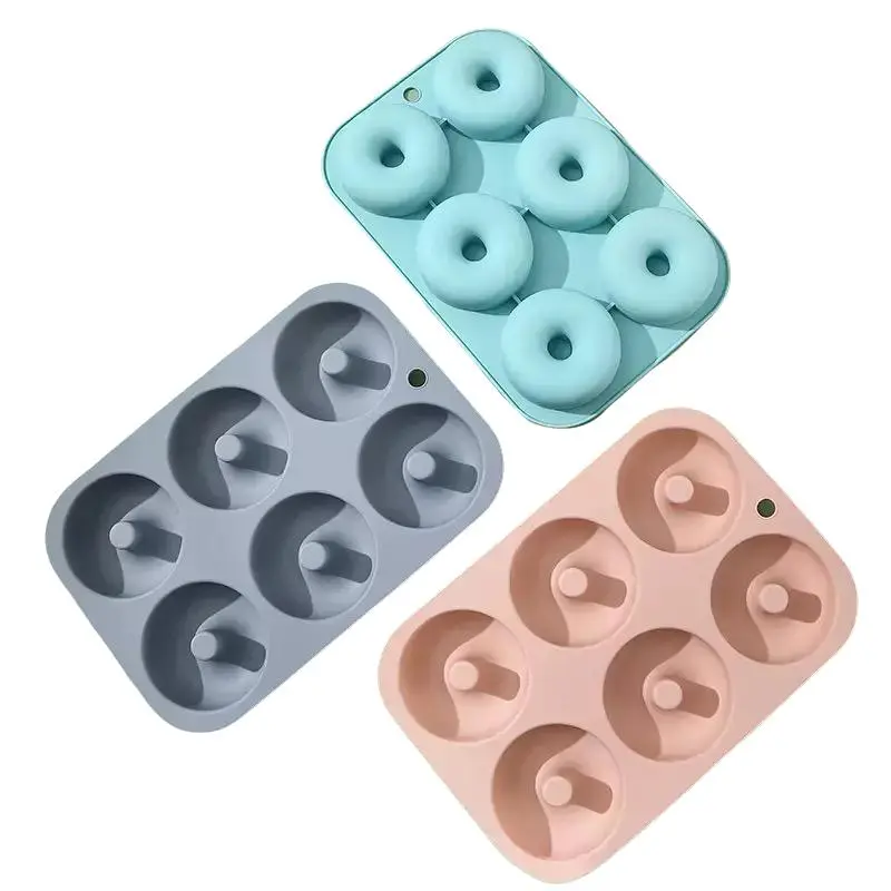 Non-Stick Silicone Donut Baking Molds, DIY Cake Moulds for Donuts, Pudding, Jelly, Soft Durable High Heat Resistant, Easy to Clean, Baking Supplies