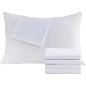 White Pillowcases Standard 4 Pack, 20x26 Pillow Cases with Envelope Closure, Soft Plain Brushed Microfiber Covers Breathable Wrinkle-Resistant