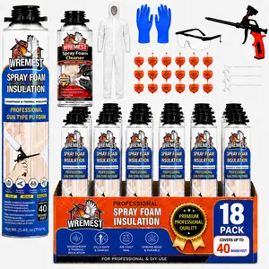 Wremest FullStop Spray Foam Insulation Kit - 40 Sq.Ft High-Density Closed Cell Polyurethane, Single-Component Expanding Sealant (Rapid Curing, Thermally Adhesive) for DIY Energy Savings on Walls, Attics, Expanding Foam Sealant Spray Single-Component, Rapi