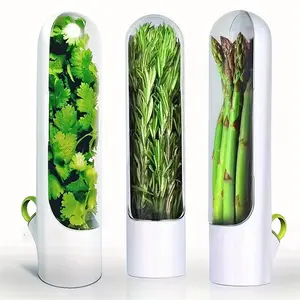 1Pcs Herb Keeper Container, Fresh Herb Storage Bottle for Cilantro, Asparagus, Vegetable Preservation, Kitchen Herb Saver