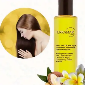 Terramar 3-in-1 Hair Oil with Argan Macadamia & Monoi de Tahiti - 120ml Nourish Revitalize Soft Smooth Hair Care