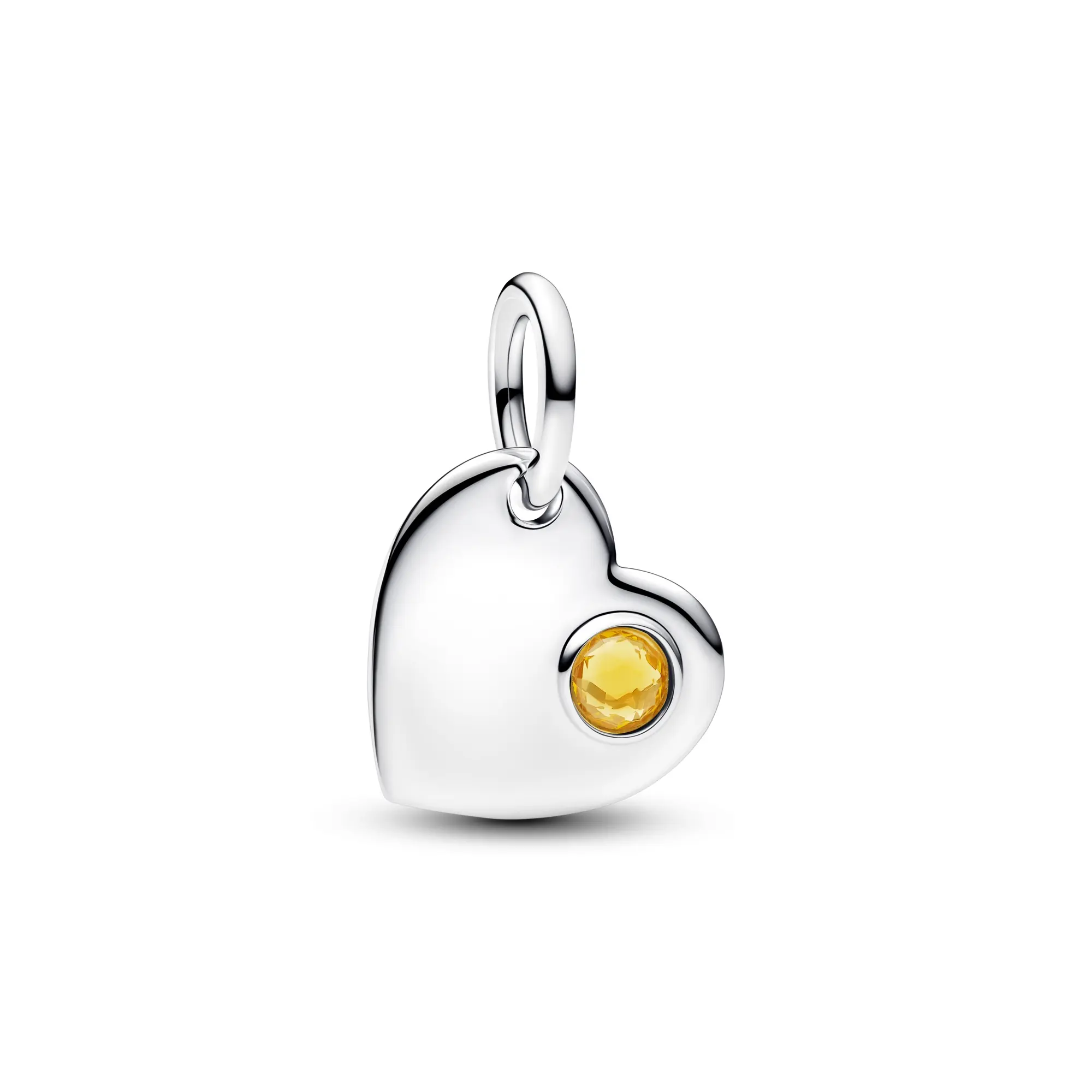 Pandora November Engravable Back Honey Man-Made Crystal Heart Dangle Charm, Unisex Fashion Jewelry Pendant 794295C11, Adults, Daily, Charms & Pendants