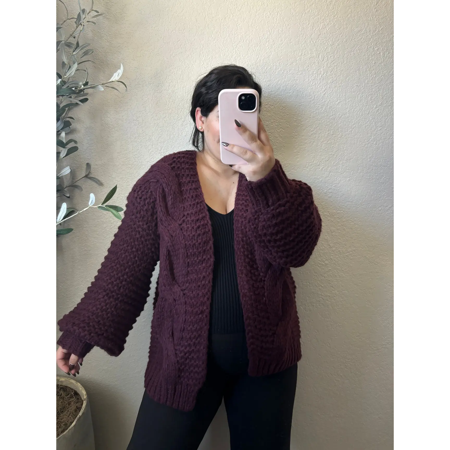 Sugar Plum Cardigan- Maroon