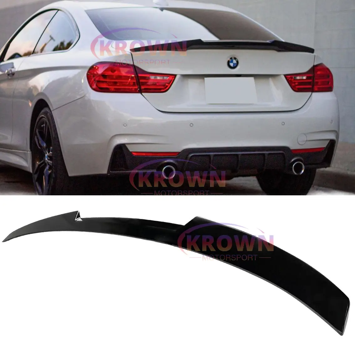 FITS 2014-2020 BMW F32 4 SERIES 2DR COUPE GLOSSY BLACK M4 STYLE TRUNK SPOILER WING LID