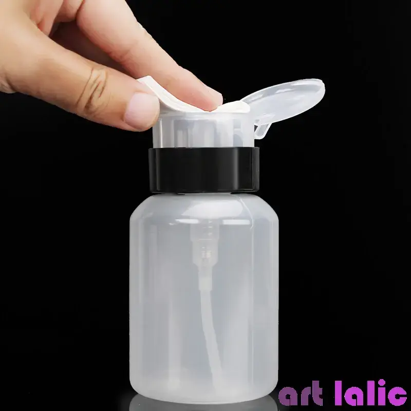 210ml Clear Refillable Bottle with Pump Dispenser Nail Art Polish Gel Remover Cleaner Acetone Liquid Makeup Tools
