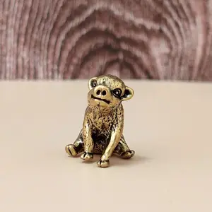 Small Brass Pig Statue, Artistic Animal Figurine, Animal Design for Home Office Car Decor, Handcrafted Gift, Art Collectible Figurines, Decorative Figurines, Home Decoration, Animal Decorations