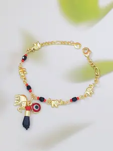 Fashionable gold-plated elephant eye bracelet, adjustable, hypoallergenic, bohemian style bracelet for women.