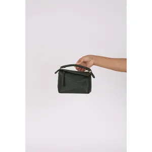 Pre-owned Loewe Designer Handbag/Wallet Mini Dark Green Puzzle Edge