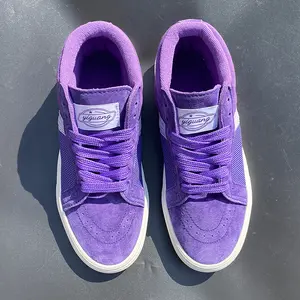 Purple mid-top canvas sneakers — trendy skate shoes, versatile streetwear, casual student shoes, fashionable outdoor wear, spring retro men’s shoes, plus-size men’s shoes, men’s athletic shoes, men’s shoes